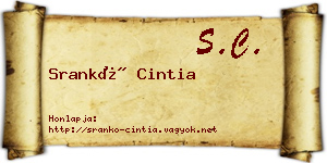 Srankó Cintia névjegykártya